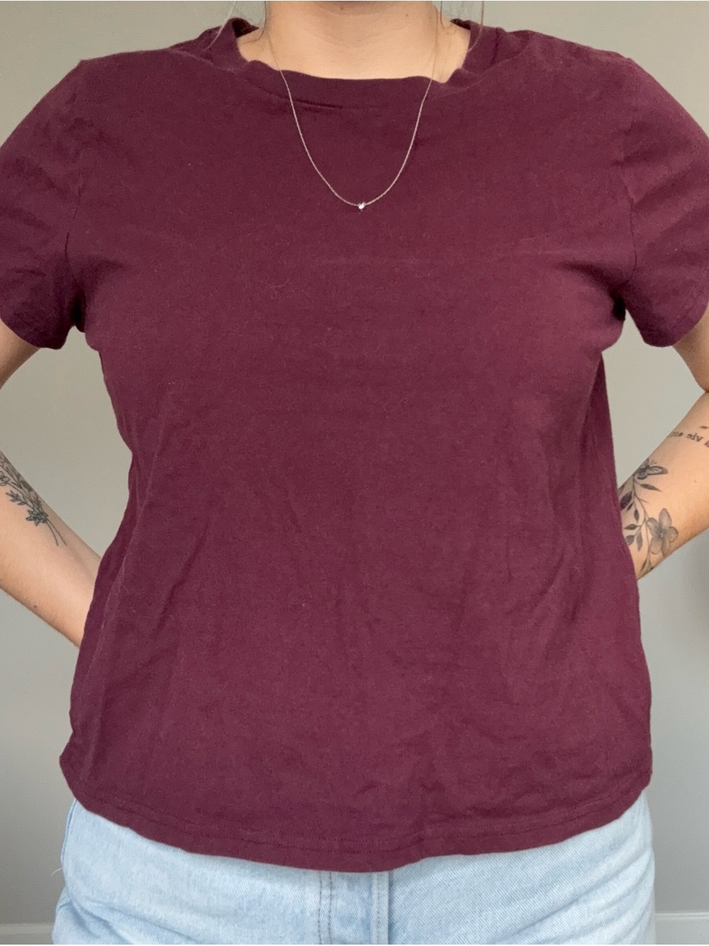 Victoria’s Secret PINK Burgundy Baby Tee